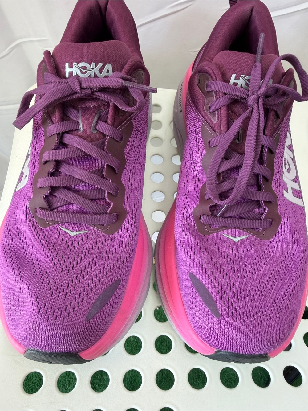 Hoka Women’s Magenta and Deep Plum Running Shoes - Picture 3 of 8